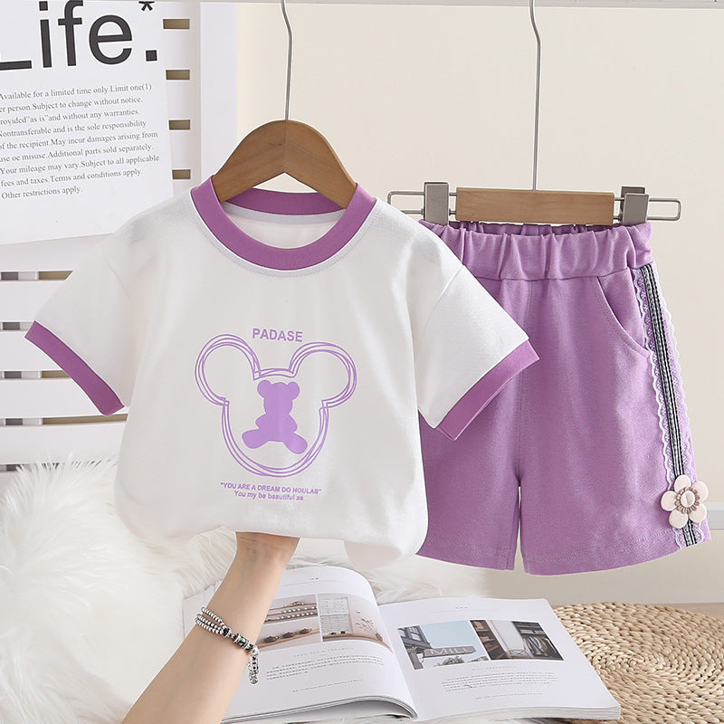 Childrens Cartoon Cotton Two-Piece Set