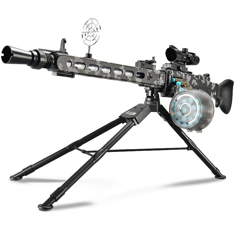 Childrens Chain-Fed Hand-Operated Mg3 Shell-Ejecting Soft Bullet Gun Electric Burst Toy