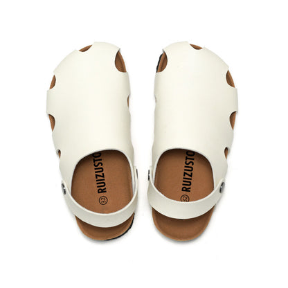 Childrens Cork Sandals Non-Slip Beach Slippers