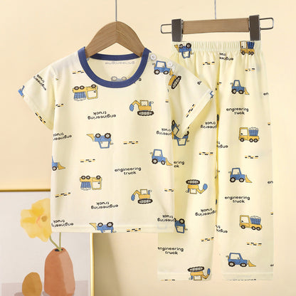 Childrens Cotton Short Sleeve Pajama Set