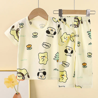 Childrens Cotton Short Sleeve Pajama Set