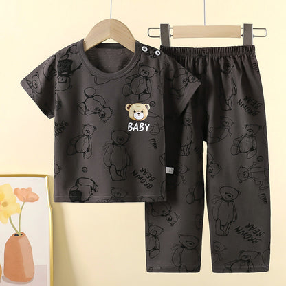 Childrens Cotton Short Sleeve Pajama Set