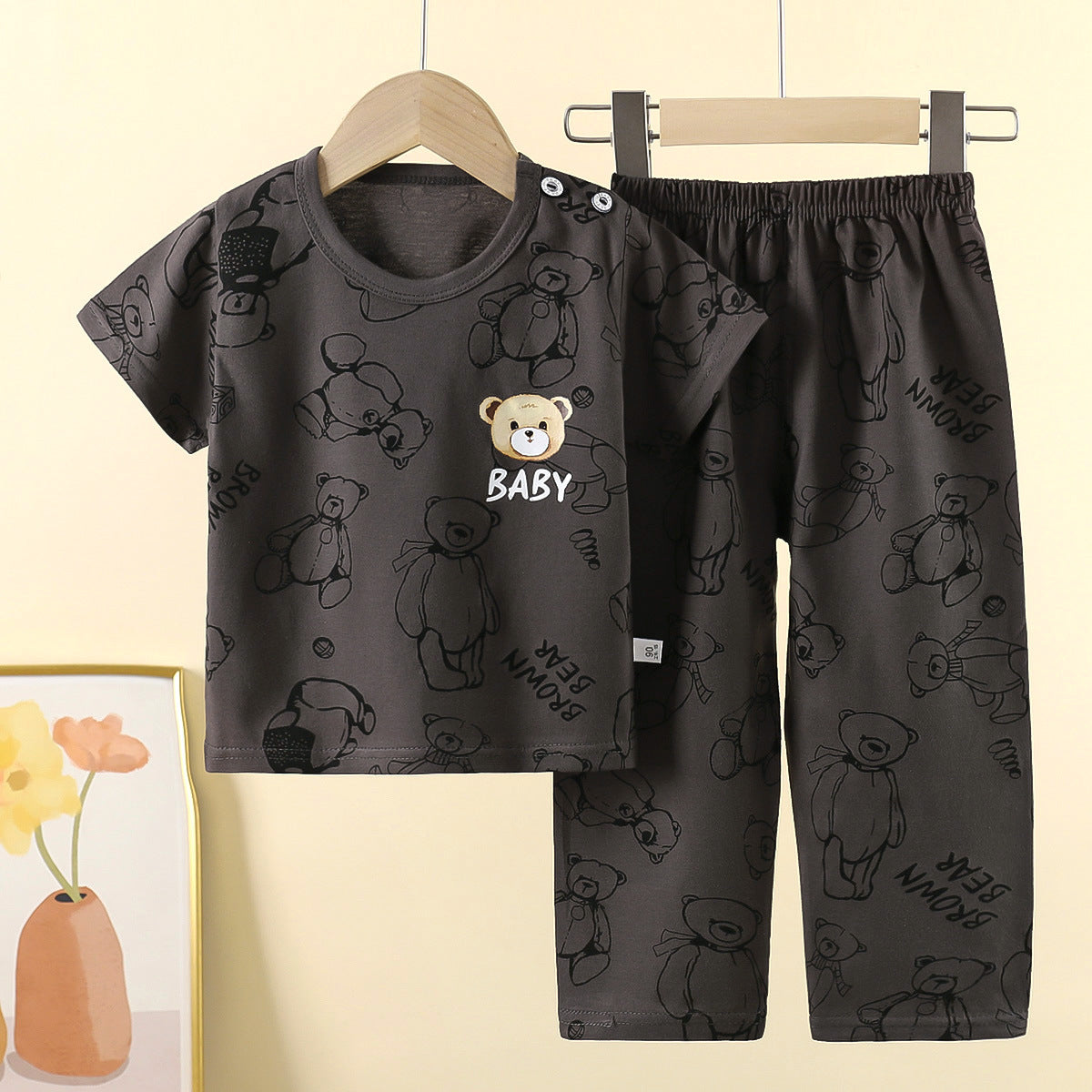 Childrens Cotton Short Sleeve Pajama Set