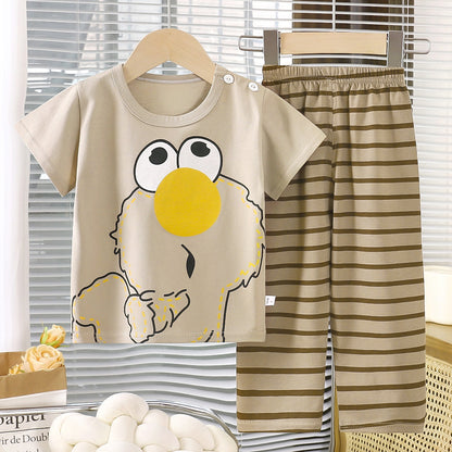 Childrens Cotton Short Sleeve Pajama Set