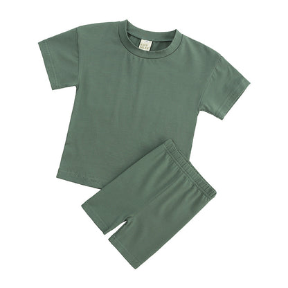 Childrens Cotton Short Sleeve Top and Shorts Set