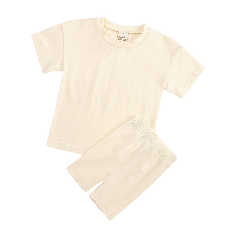 Childrens Cotton Short Sleeve Top and Shorts Set