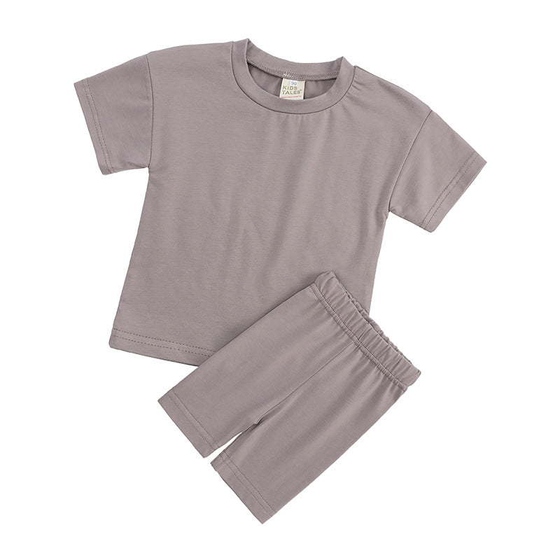 Childrens Cotton Short Sleeve Top and Shorts Set
