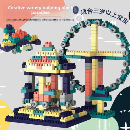 Childrens DIY Educational Building Blocks Large Particle Castle Ferris Wheel