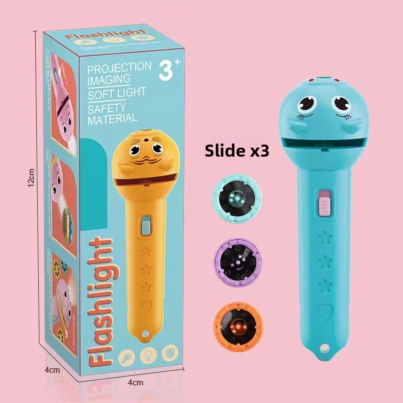 Childrens Educational Projector Flashlight Toy with Cartoon Slides