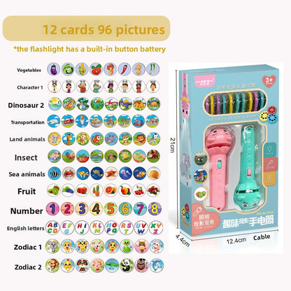 Childrens Educational Projector Flashlight Toy with Cartoon Slides
