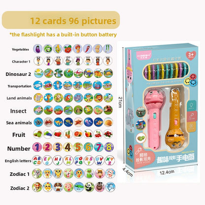 Childrens Educational Projector Flashlight Toy with Cartoon Slides