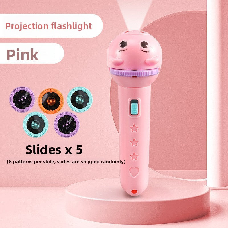 Childrens Educational Projector Flashlight Toy with Cartoon Slides