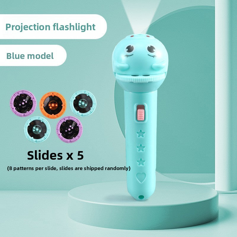 Childrens Educational Projector Flashlight Toy with Cartoon Slides