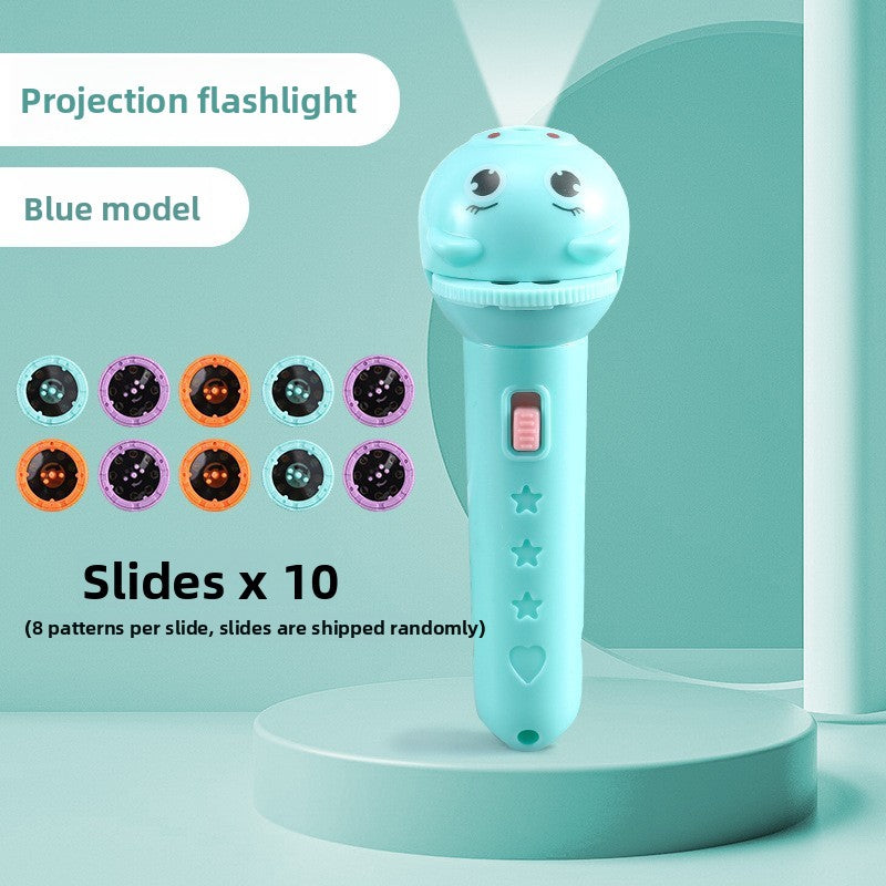 Childrens Educational Projector Flashlight Toy with Cartoon Slides