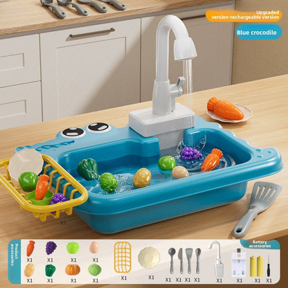 Childrens Electric Dishwashing Play Set