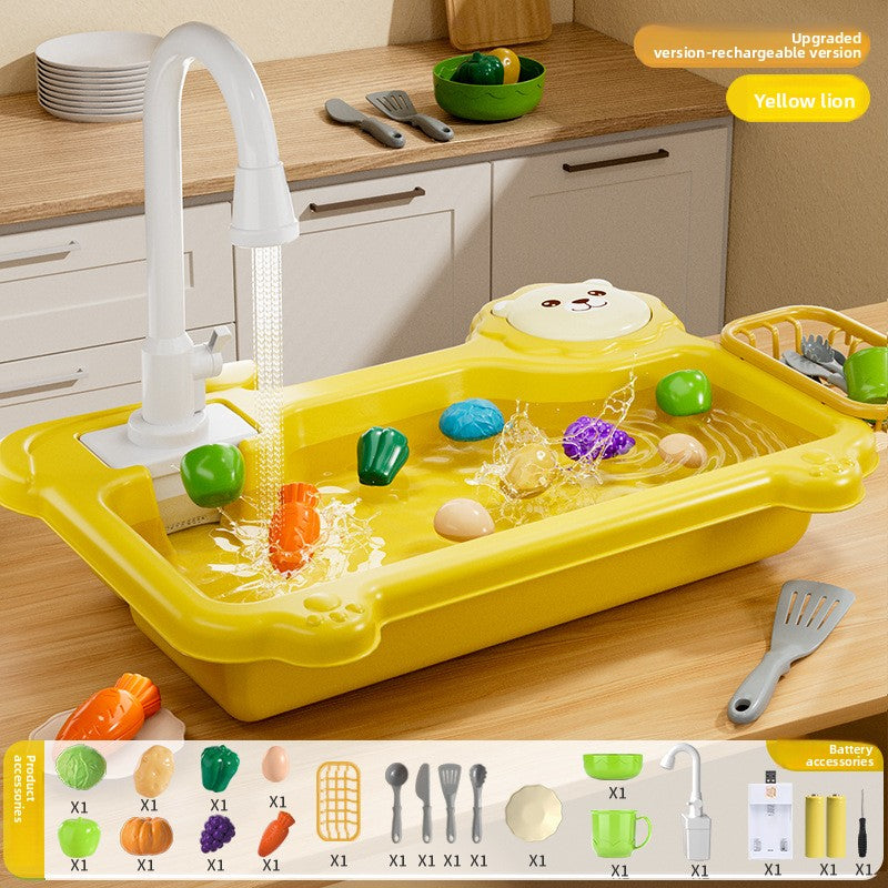 Childrens Electric Dishwashing Play Set