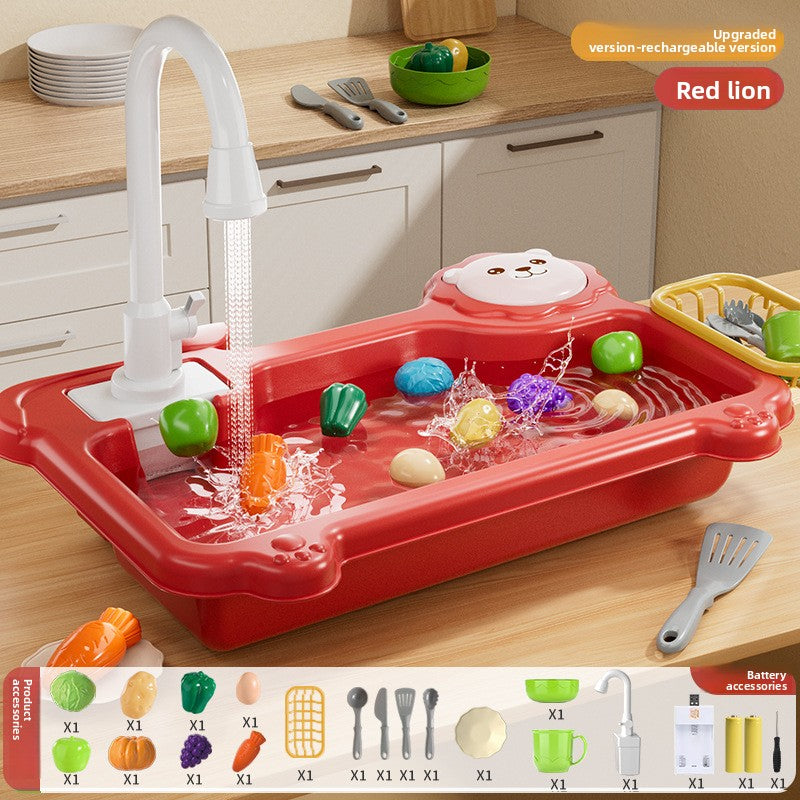 Childrens Electric Dishwashing Play Set