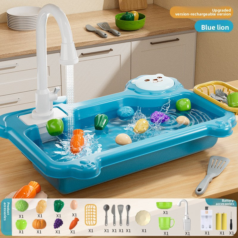 Childrens Electric Dishwashing Play Set