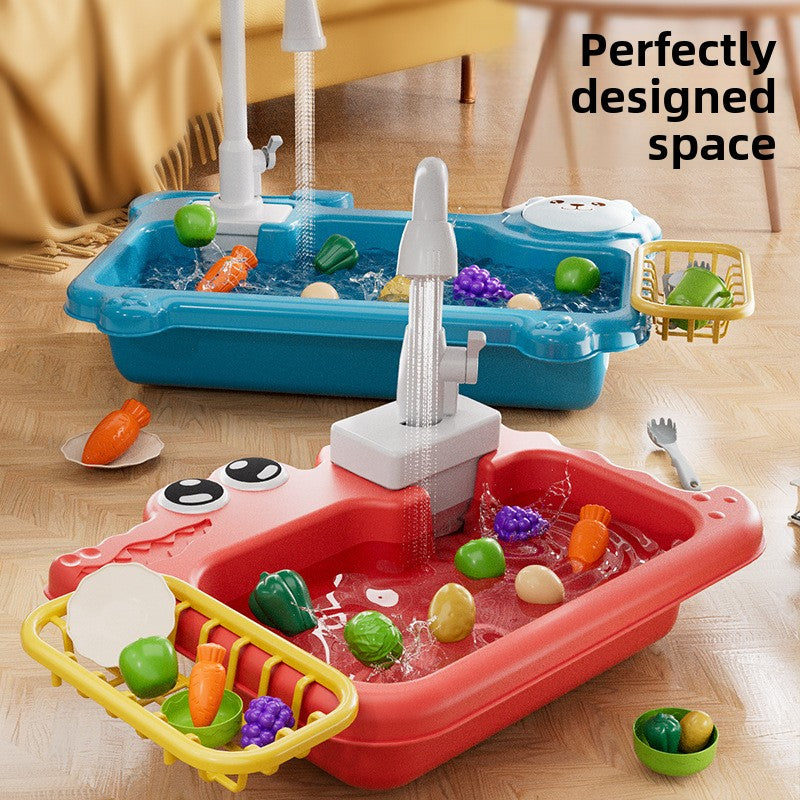 Childrens Electric Dishwashing Play Set