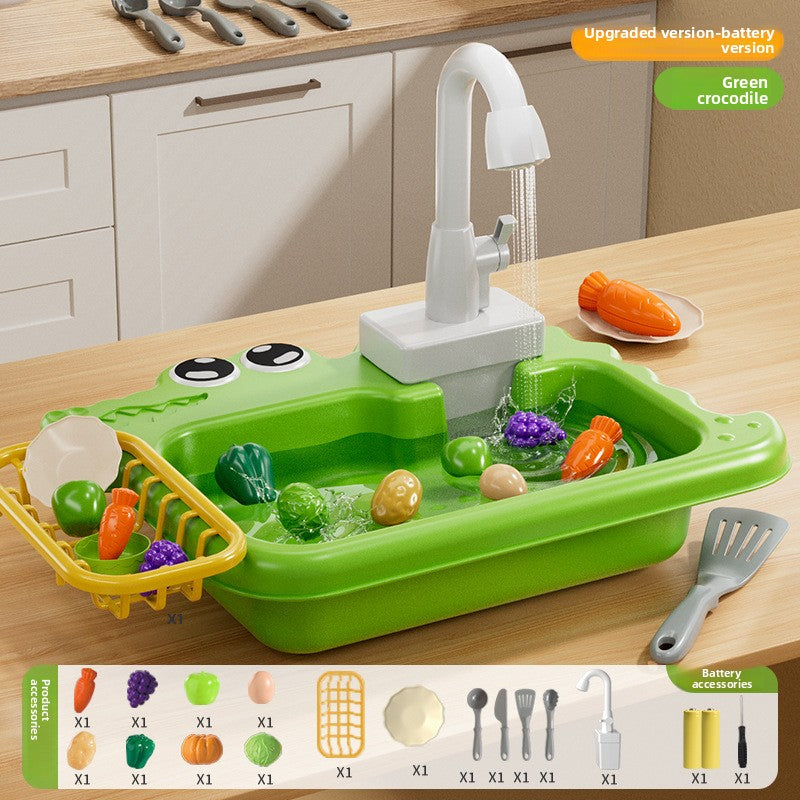 Childrens Electric Dishwashing Play Set