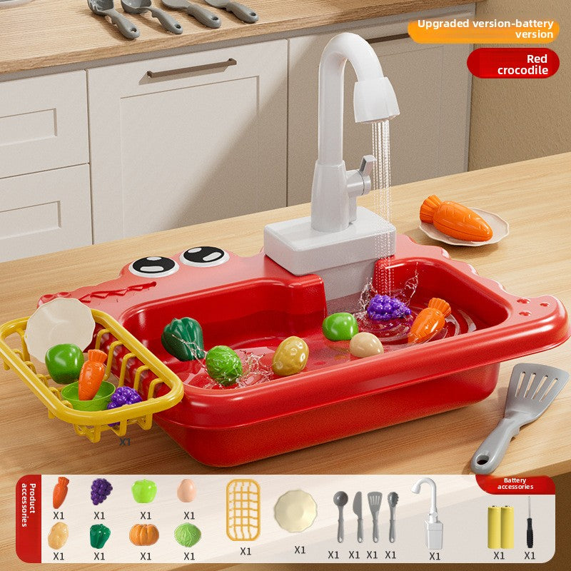 Childrens Electric Dishwashing Play Set