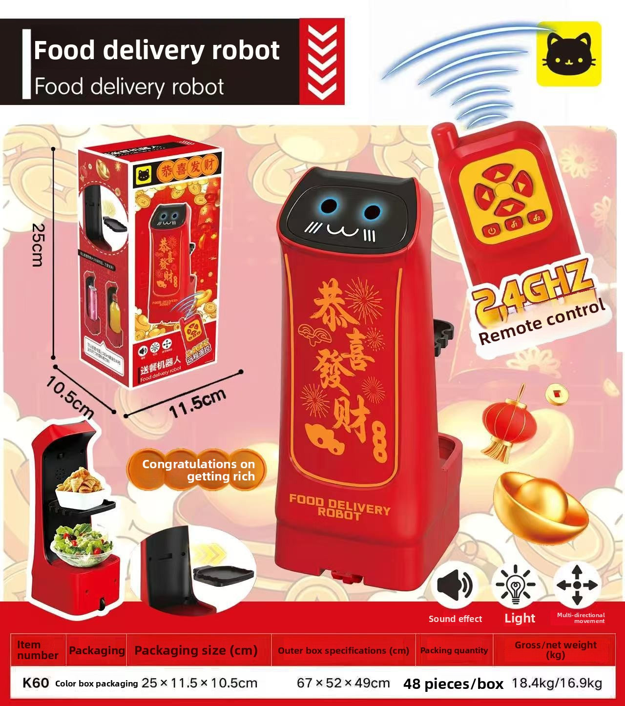 Childrens Food Delivery Remote Control Car Toy