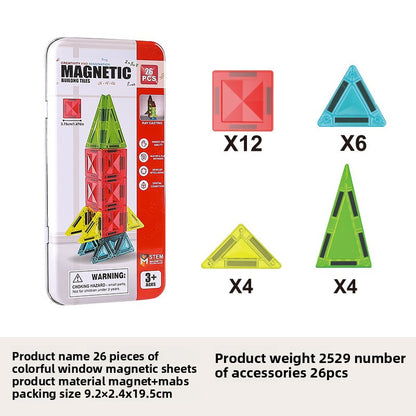 Childrens Magnetic Tiles Educational Building Blocks