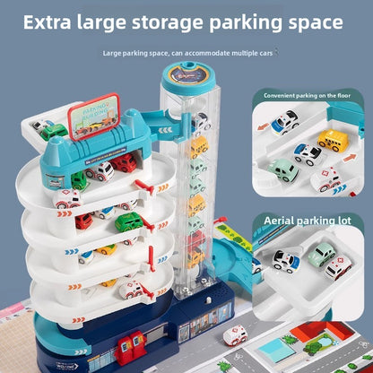 Childrens Parking Garage Toy Set with Cars
