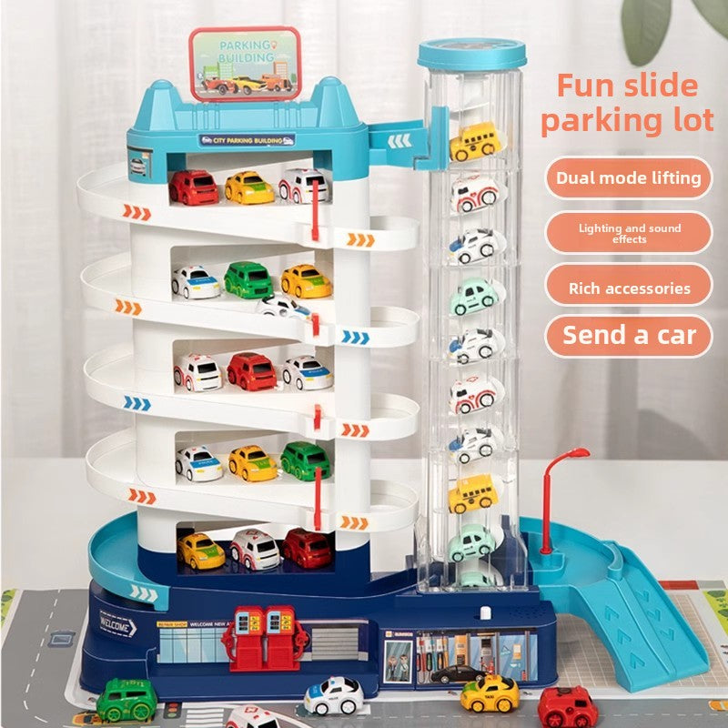Childrens Parking Garage Toy Set with Cars