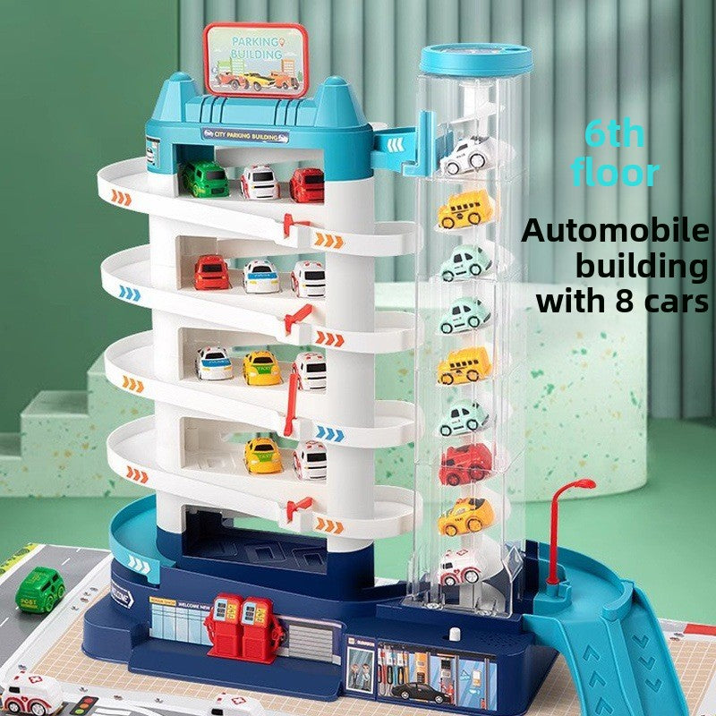 Childrens Parking Garage Toy Set with Cars