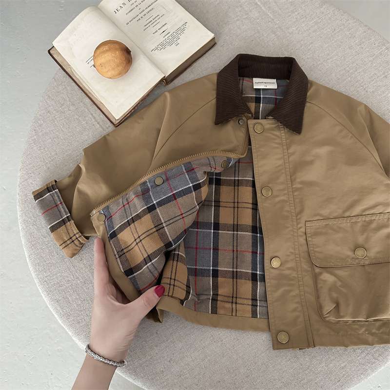 Childrens Plaid Coat