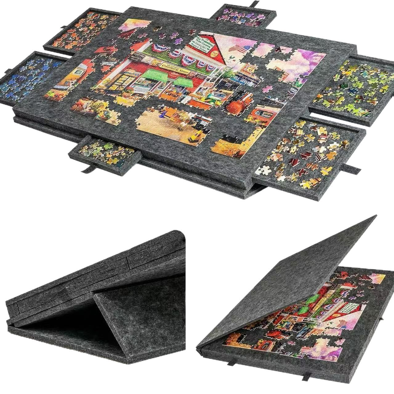 Childrens Puzzle Table Board with Drawers