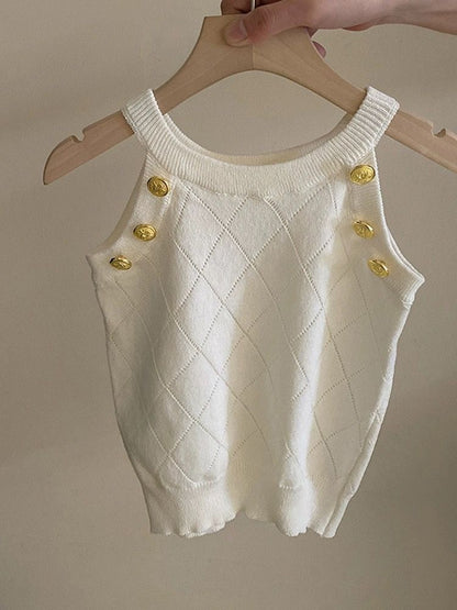 Childrens Rhombus Pattern Knit Set