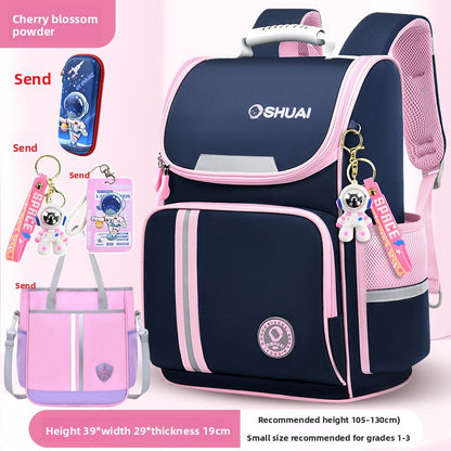 Childrens Schoolbag with Spine Protection Large Capacity