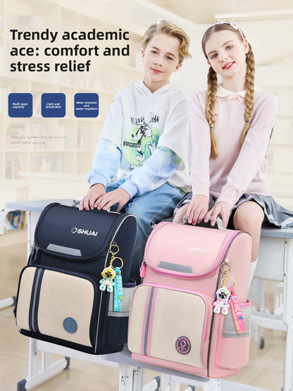 Childrens Schoolbag with Spine Protection Large Capacity