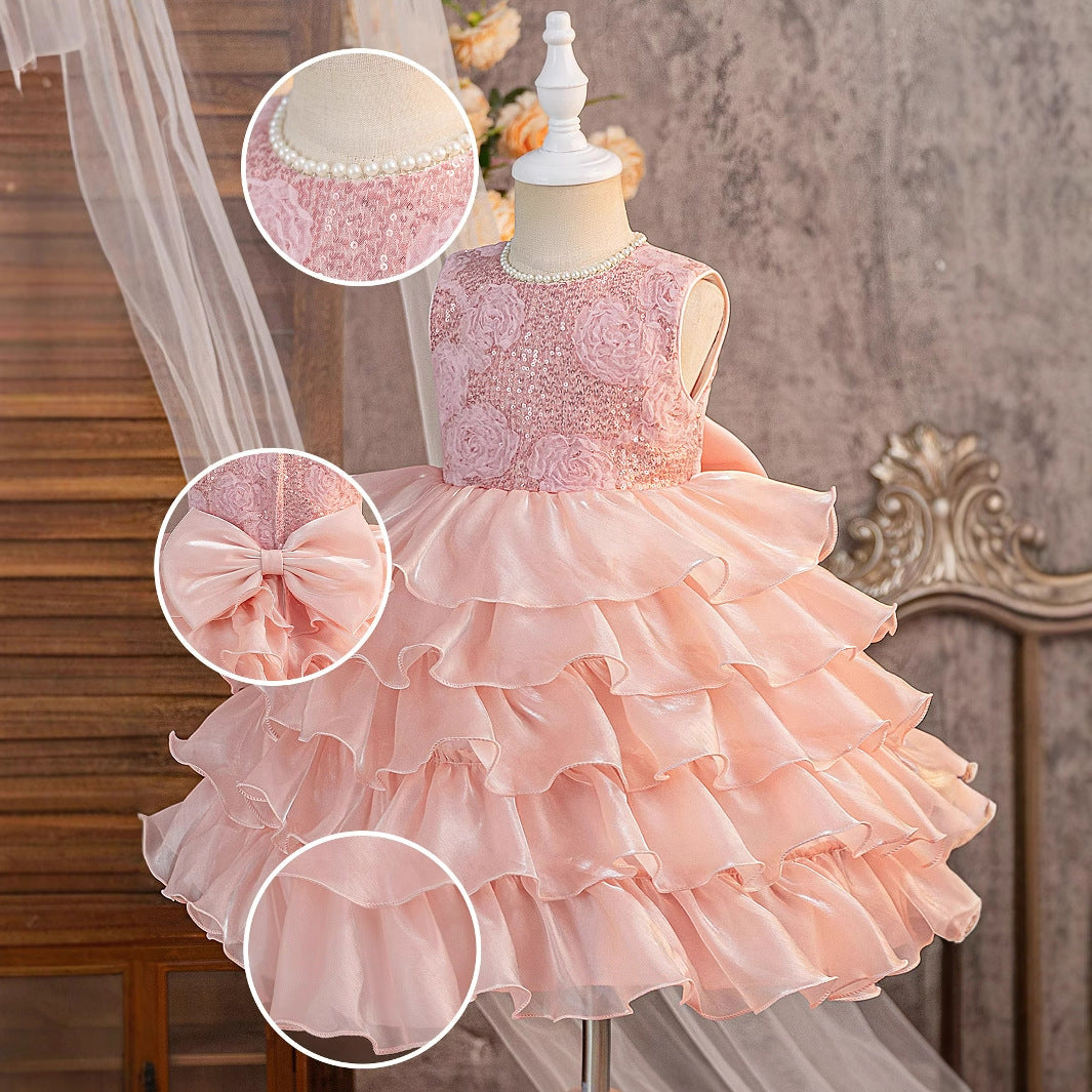 Childrens Sequined Butterfly Party Dress