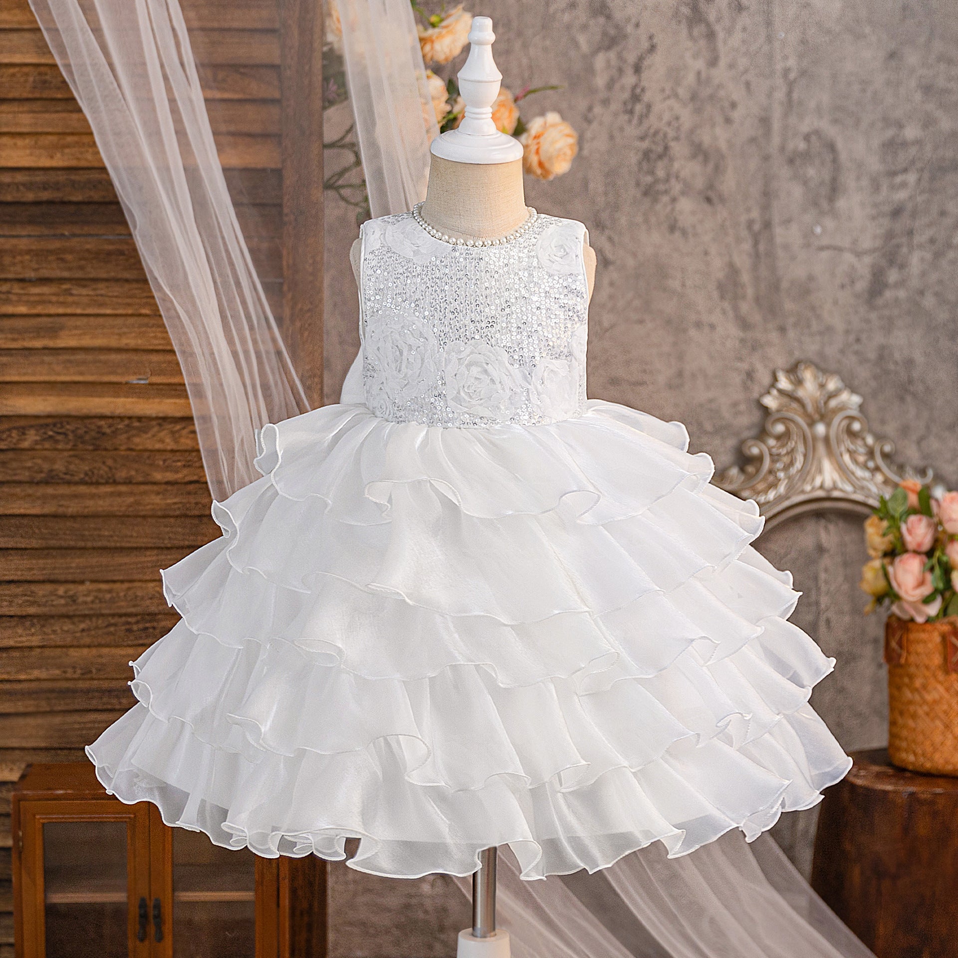 Childrens Sequined Butterfly Party Dress