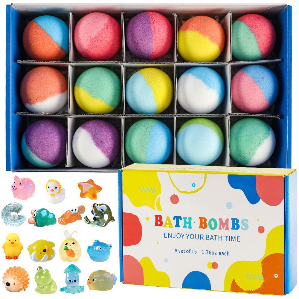 Childrens Surprise Bath Salt Balls with Hidden Toys