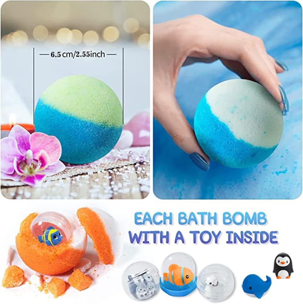 Childrens Surprise Bath Salt Balls with Hidden Toys