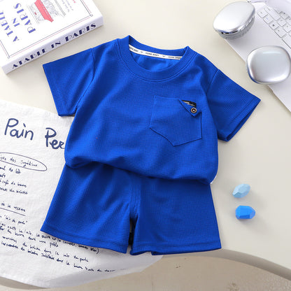 Childrens Waffle Short Sleeve Two Piece