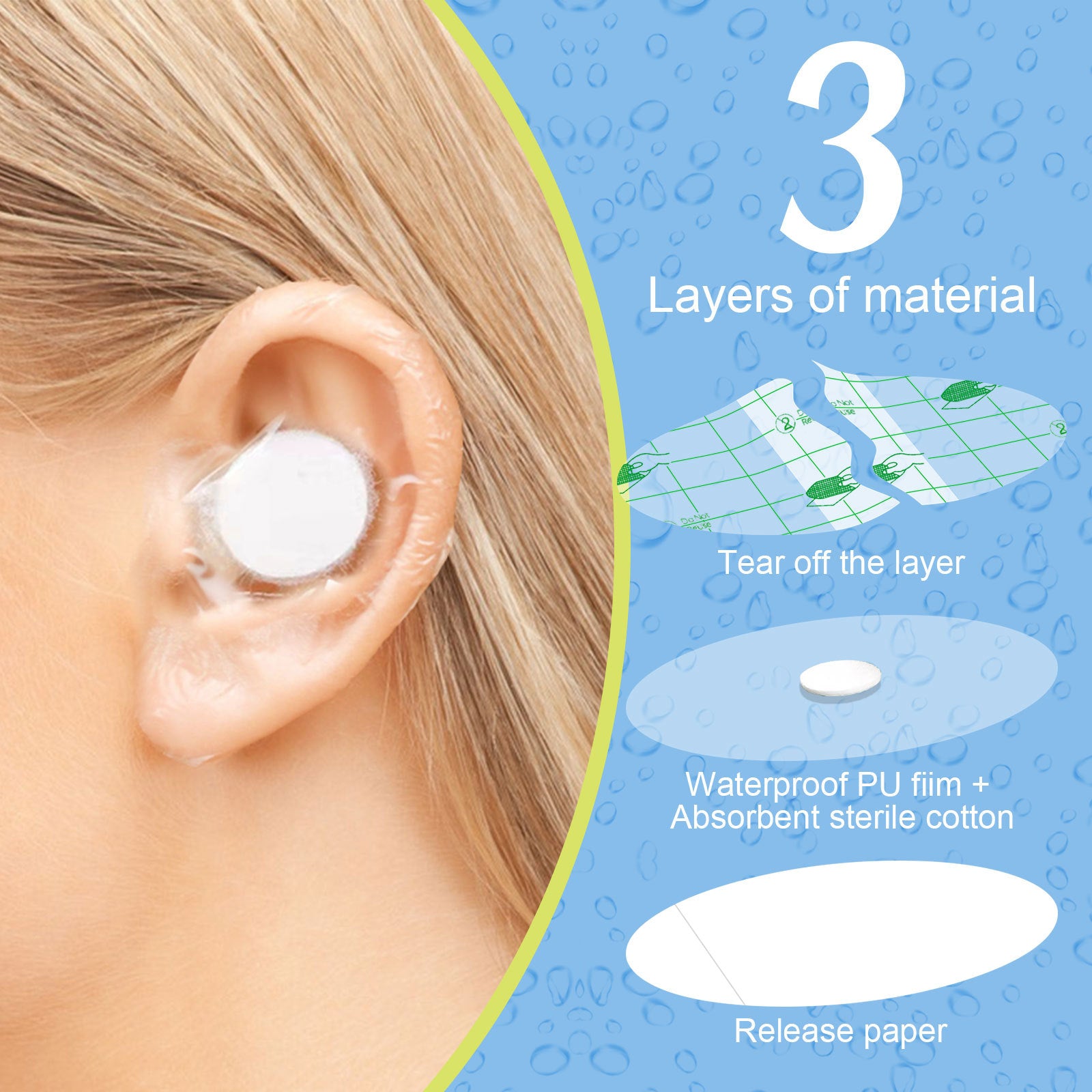 Childrens Waterproof Ear Protection Stickers