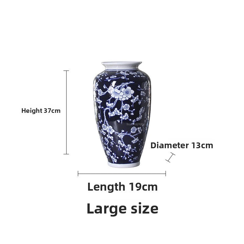 Chinese Ceramic Vase Blue White Porcelain