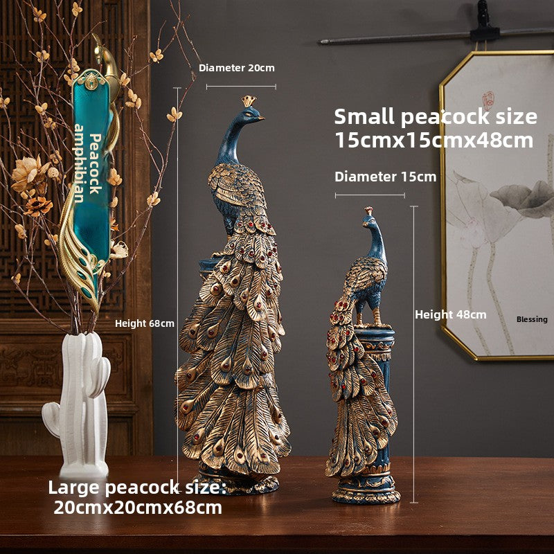 Chinese Peacock Resin Home Decor Ornament