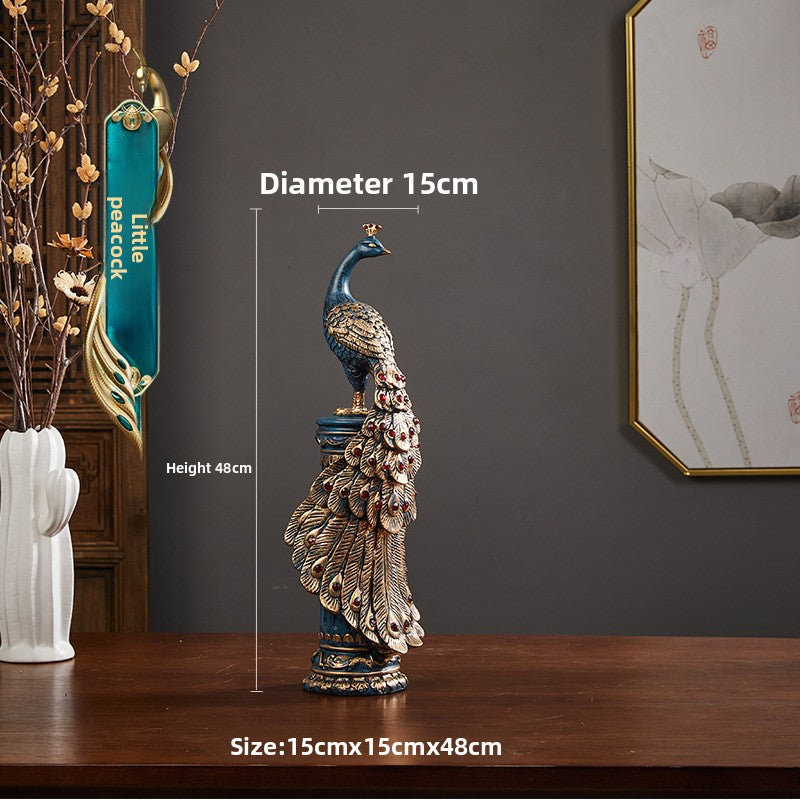 Chinese Peacock Resin Home Decor Ornament