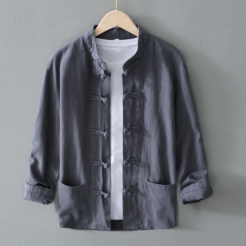 Chinese Retro Button Linen Shirt