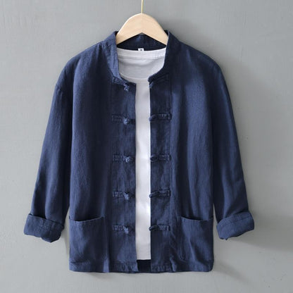 Chinese Retro Button Linen Shirt