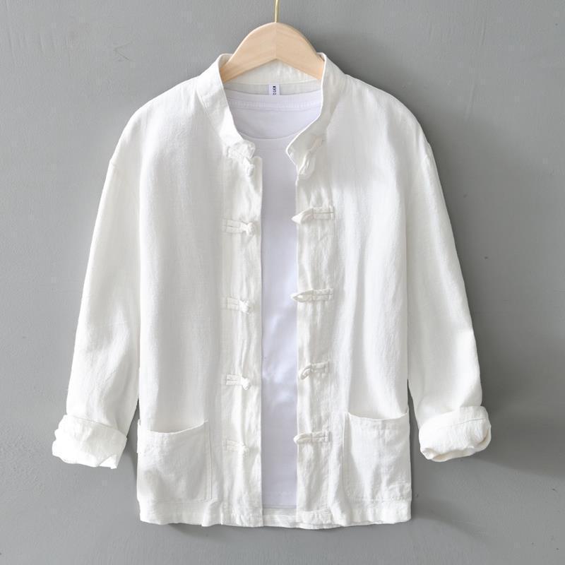 Chinese Retro Button Linen Shirt