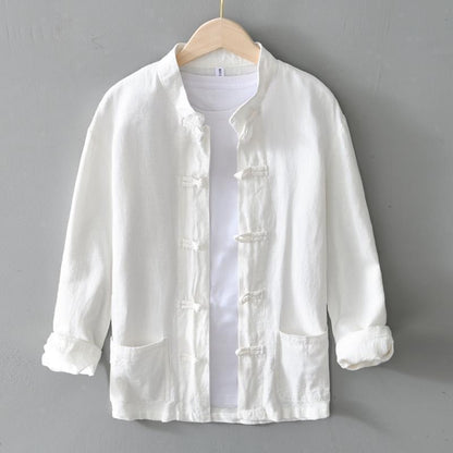 Chinese Retro Button Linen Shirt