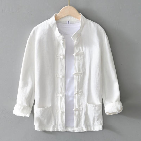 Chinese Retro Button Linen Shirt
