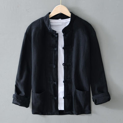 Chinese Retro Button Linen Shirt